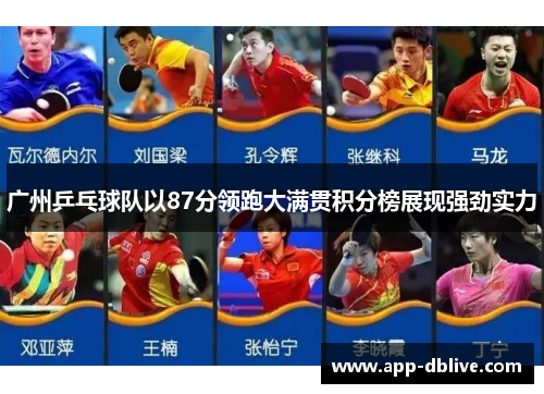 广州乒乓球队以87分领跑大满贯积分榜展现强劲实力
